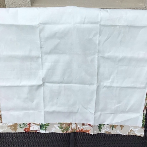 SET OF 2 Vintage Rod Pocket Curtain Panels Farm Rustic Look Vinyl 35x33.5 Cabin - Picture 8 of 12